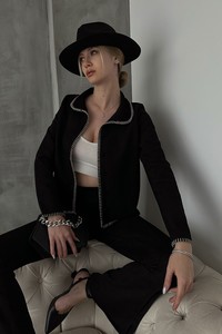 Topshow Siyah Süet Toptan Gömlek