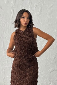 Wholesale Stylish Flounce Patterned Blouse – Modern and Elegant Option – COFFEE #3