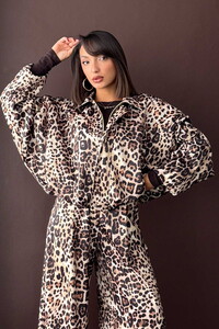 F 2032 LEOPAR BASKILI SATEN MONT - LEOPAR #2