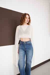 Şifon Panço - Krem | D2938 - Topshow #3