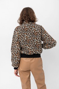 Topshow Leopar Desenli Peluş Toptan Mont #4