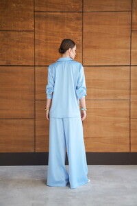 F 2062 SATEN GÖMLEK - MAVİ #5