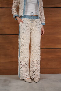 Kot Detaylı Dantel Pantolon - Ham Topshow | F1759 #4