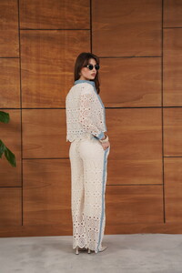 Kot Detaylı Dantel Pantolon - Ham Topshow | F1759 #5