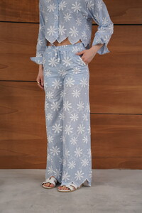 Nakışlı Toptan Pantolon - Mavi | Topshow #4