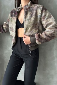 Desenli Peluş Toptan Mont - Kamuflaj | TOPSHOW