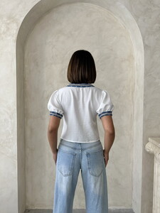 D 2846 KOT DETAYLI CEKET - KREM #5