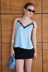 D 2929 DANTEL DETAYLI SATEN ATLET - MAVİ